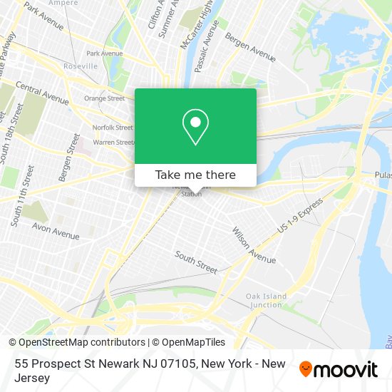 Mapa de 55 Prospect St Newark NJ 07105