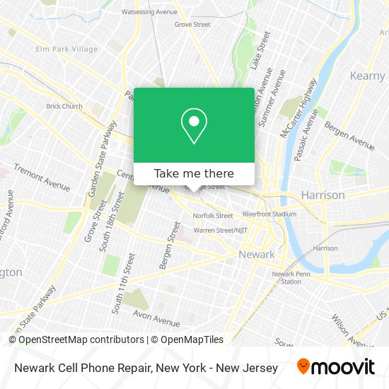 Mapa de Newark Cell Phone Repair