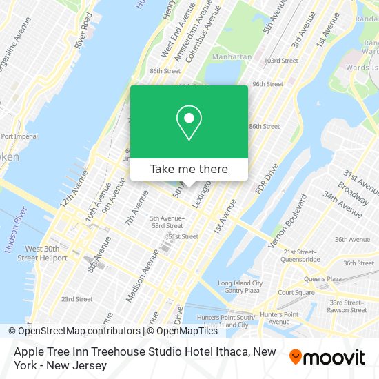 Mapa de Apple Tree Inn Treehouse Studio Hotel Ithaca