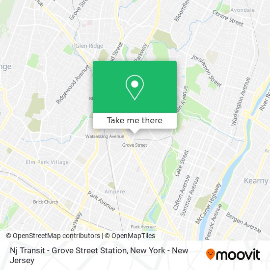Mapa de Nj Transit - Grove Street Station
