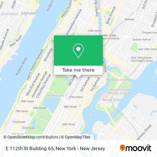 E 112th St Building 65 map