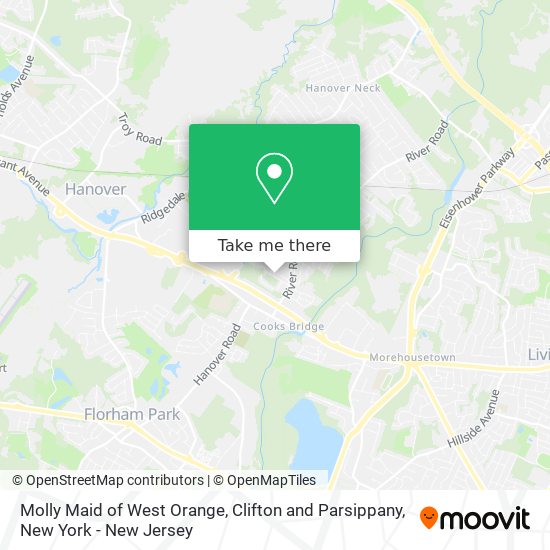 Molly Maid of West Orange, Clifton and Parsippany map