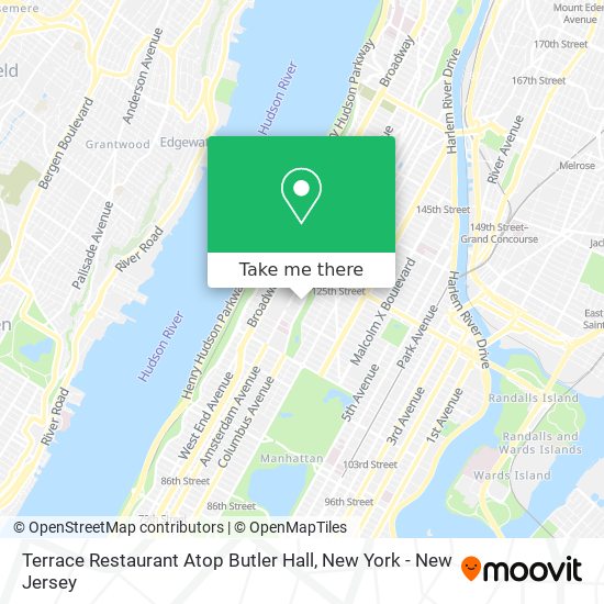 Terrace Restaurant Atop Butler Hall map