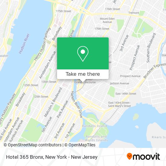 Hotel 365 Bronx map