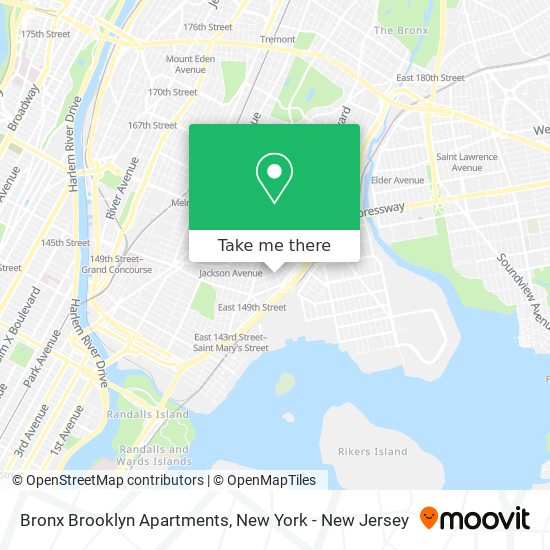 Mapa de Bronx Brooklyn Apartments