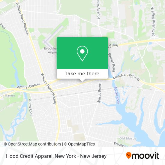Mapa de Hood Credit Apparel