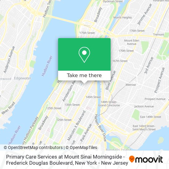 Primary Care Services at Mount Sinai Morningside - Frederick Douglas Boulevard map