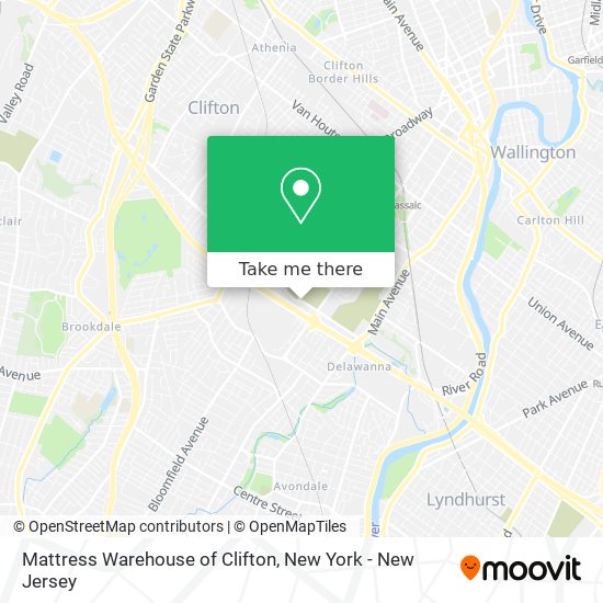 Mattress Warehouse of Clifton map