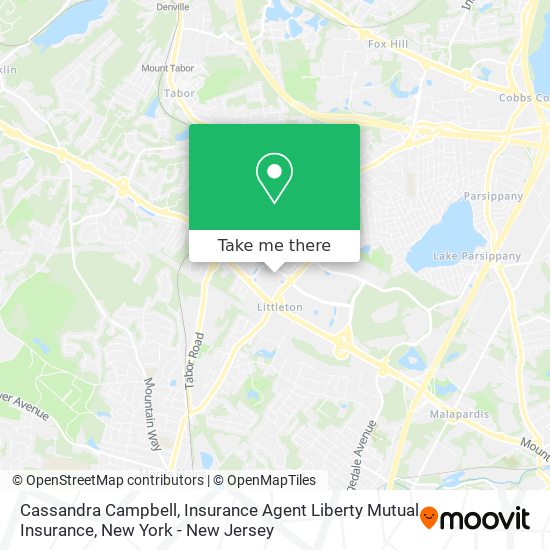 Mapa de Cassandra Campbell, Insurance Agent Liberty Mutual Insurance