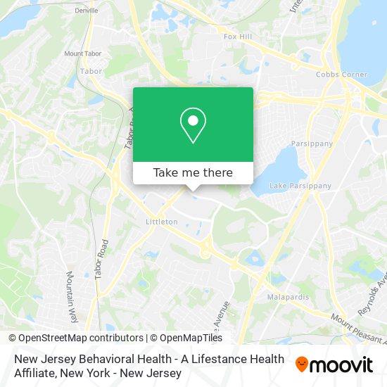 New Jersey Behavioral Health - A Lifestance Health Affiliate map