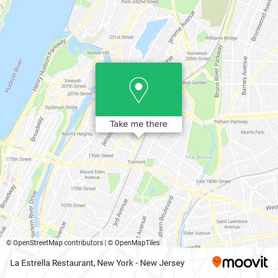 Mapa de La Estrella Restaurant