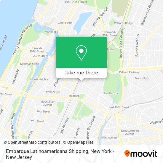 Embarque Latinoamericana Shipping map