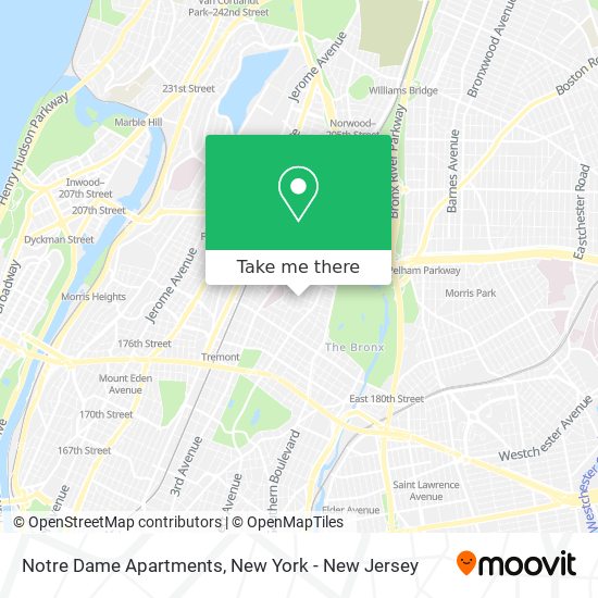 Mapa de Notre Dame Apartments