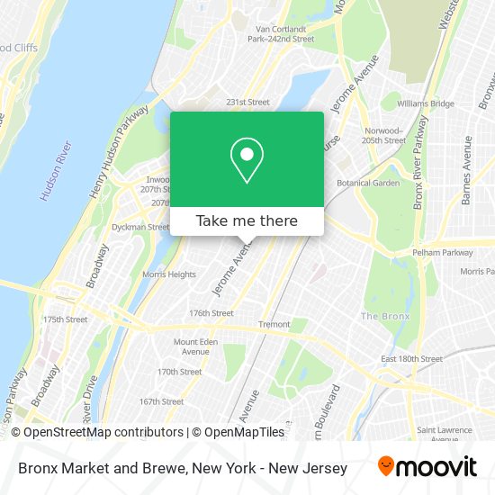 Bronx Market and Brewe map