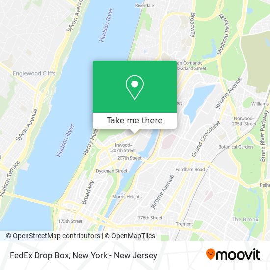 FedEx Drop Box map