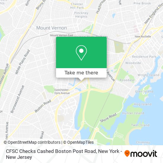 Mapa de CFSC Checks Cashed Boston Post Road