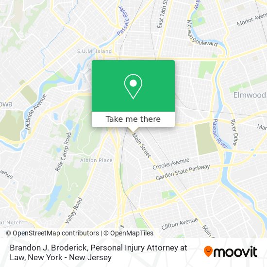 Brandon J. Broderick, Personal Injury Attorney at Law map