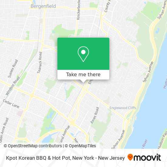 How to get to Kpot Korean BBQ & Hot Pot in Englewood, Nj by Bus or Subway?
