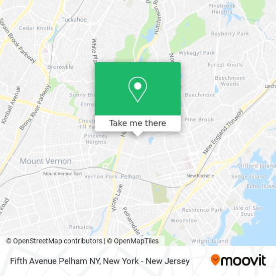 Fifth Avenue Pelham NY map