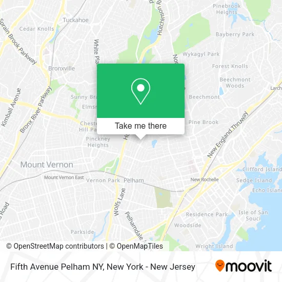 Fifth Avenue Pelham NY map