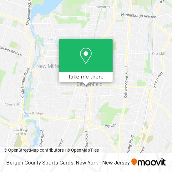 Bergen County Sports Cards map