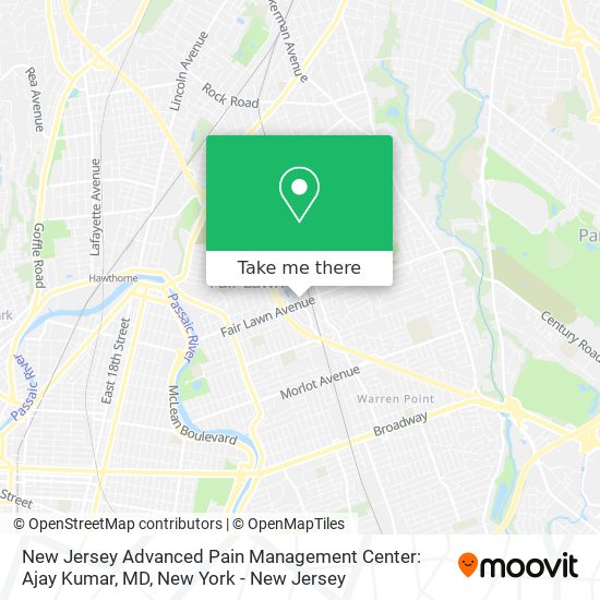 Mapa de New Jersey Advanced Pain Management Center: Ajay Kumar, MD
