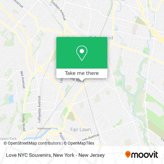 Love NYC Souvenirs map