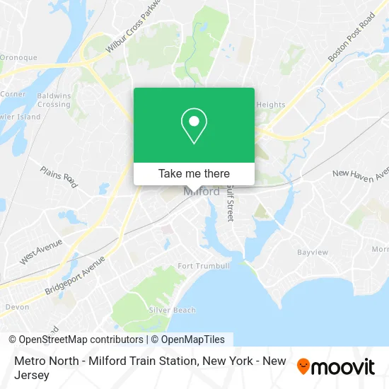 Metro North - Milford Train Station map
