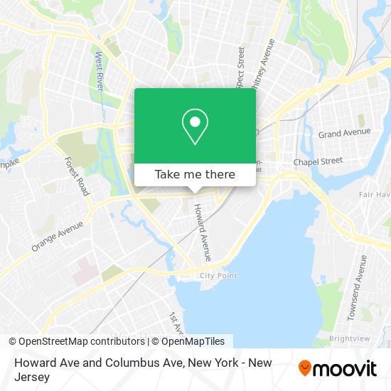 Howard Ave and Columbus Ave map