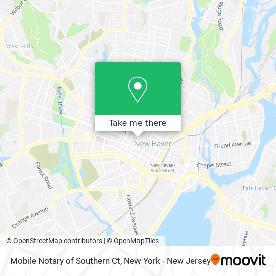Mobile Notary of Southern Ct map