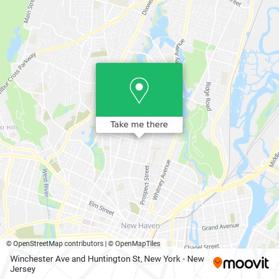 Winchester Ave and Huntington St map