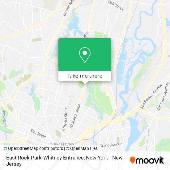 East Rock Park-Whitney Entrance map