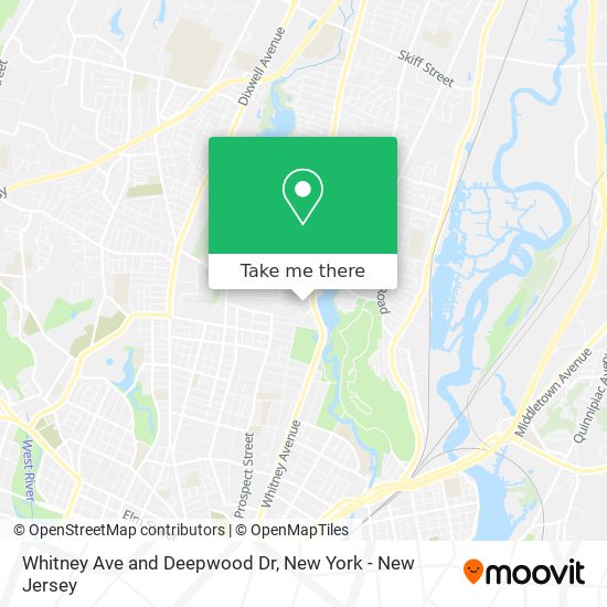 Whitney Ave and Deepwood Dr map