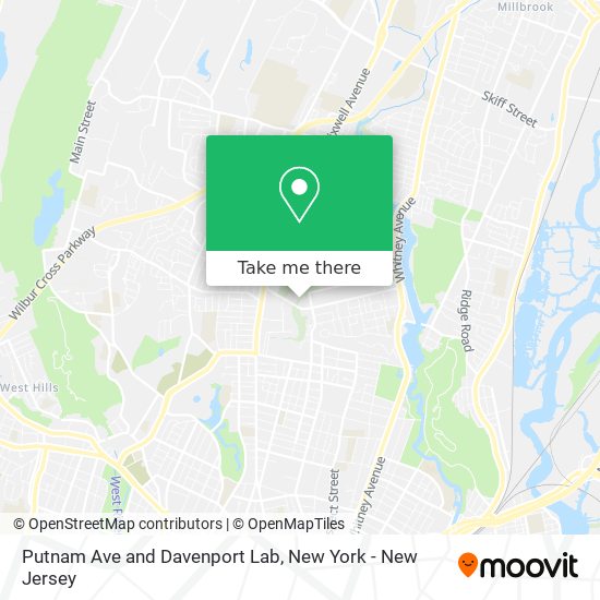 Putnam Ave and Davenport Lab map