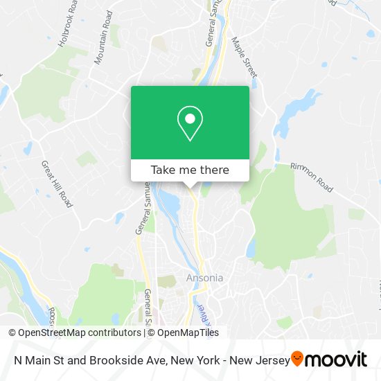 N Main St and Brookside Ave map
