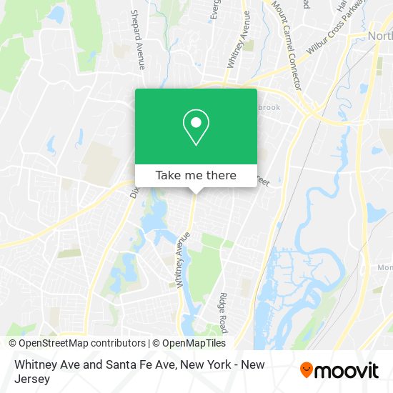 Whitney Ave and Santa Fe Ave map