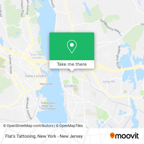 ¿Cómo llegar a Flat's Tattooing en Groton en Tren o Autobús?