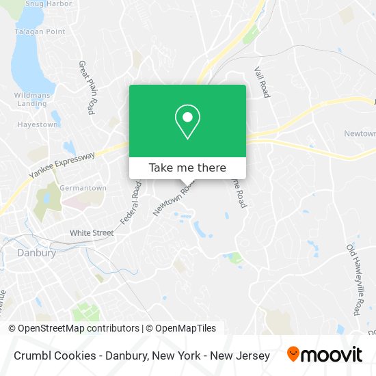 Mapa de Crumbl Cookies - Danbury