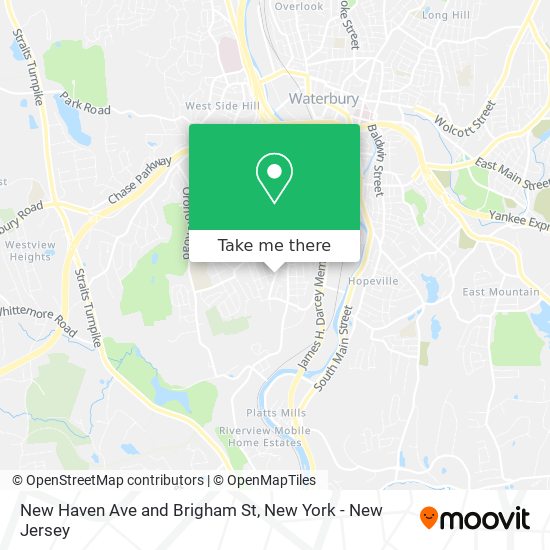New Haven Ave and Brigham St map