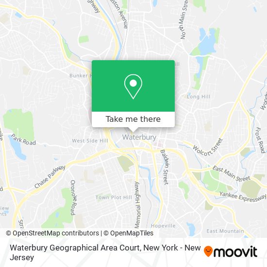 Waterbury Geographical Area Court map