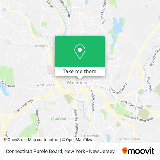 Connecticut Parole Board map