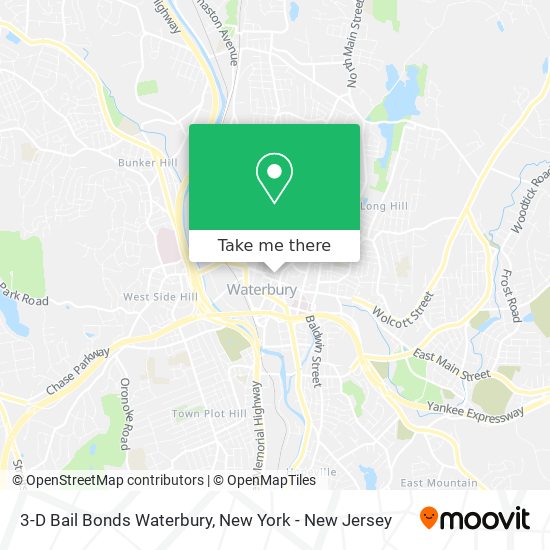 3-D Bail Bonds Waterbury map