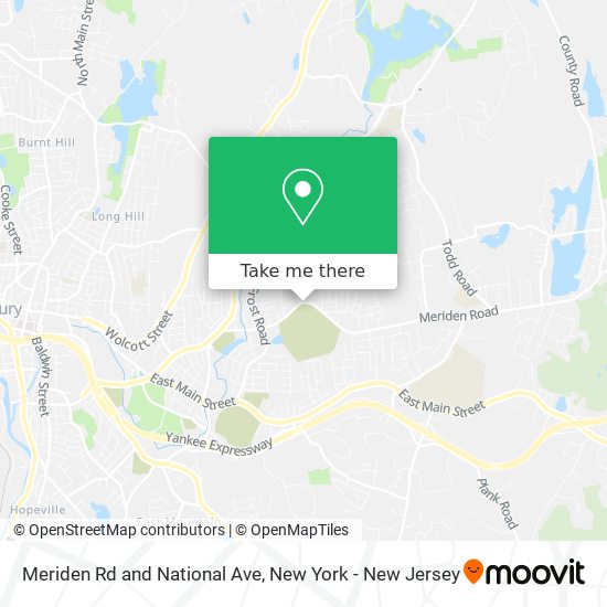 Meriden Rd and National Ave map