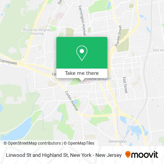 Linwood St and Highland St map