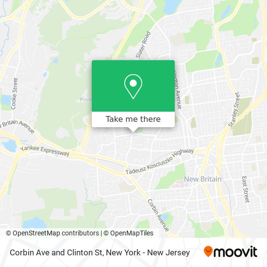 Corbin Ave and Clinton St map