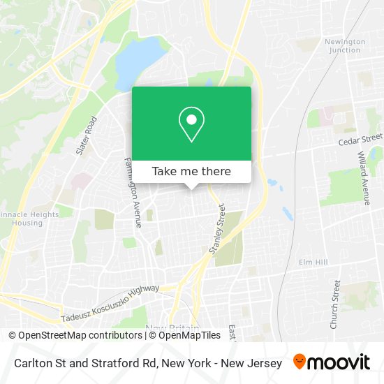 Carlton St and Stratford Rd map