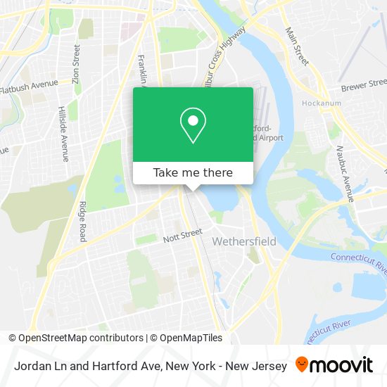Jordan Ln and Hartford Ave map