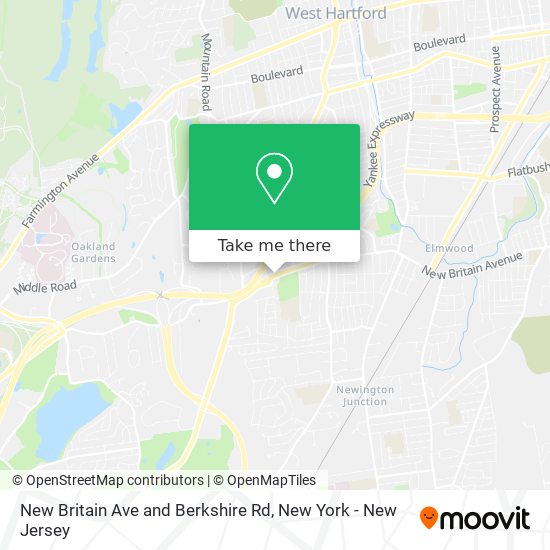 New Britain Ave and Berkshire Rd map