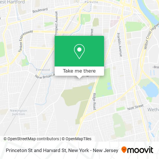 Princeton St and Harvard St map