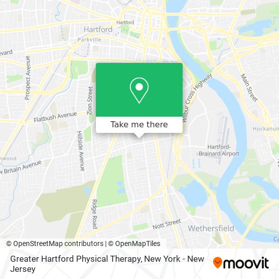 Greater Hartford Physical Therapy map